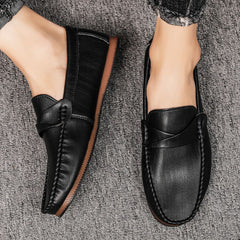 Men's Casual Slip On Loafer Shoes with Strap Decor