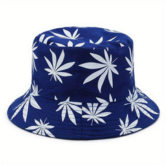 Men's Leaves Print Bucket Cap Outdoor Fisherman Sun Hat