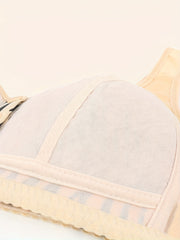 2pcs Striped Wireless Bras Front Buckle Comfy Breathable Women's Lingerie