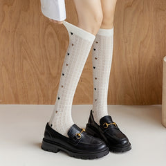 Bunny Jacquard Calf Socks Lolita Hollow Out Mesh Knee High Socks