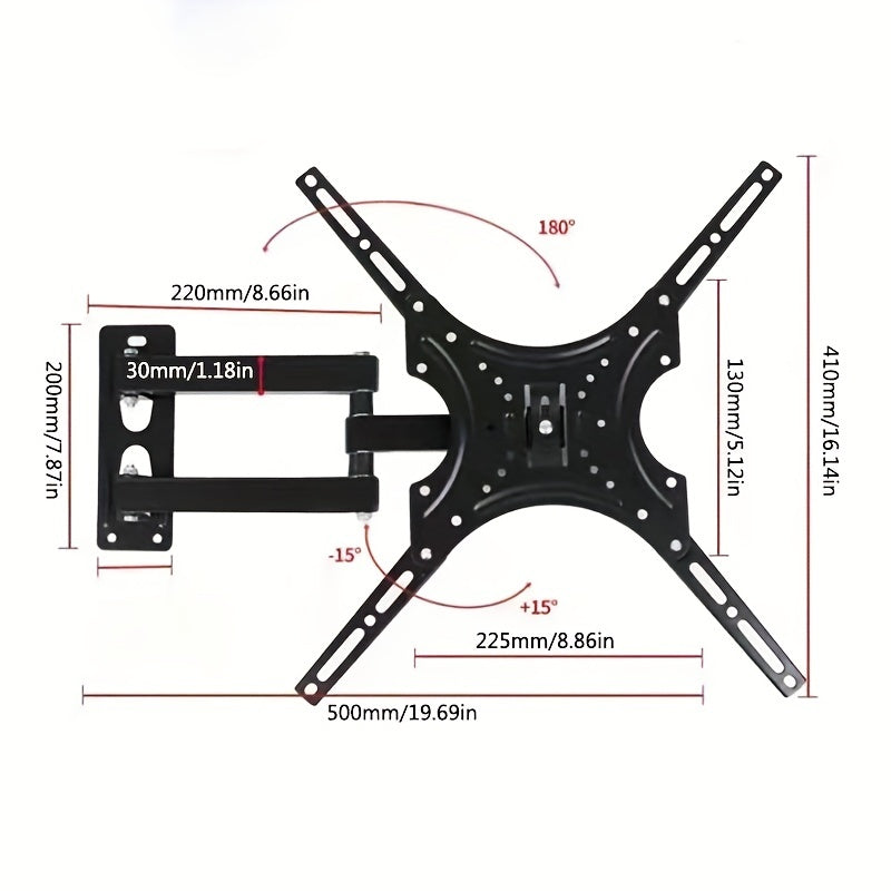 TV Wall Mount Bracket Holder Adjustable Angle 25-66 cm Load 9.98KG