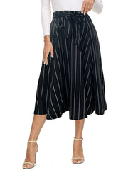 Striped Tie Front Skirt for Spring & Summer Women's Clothing