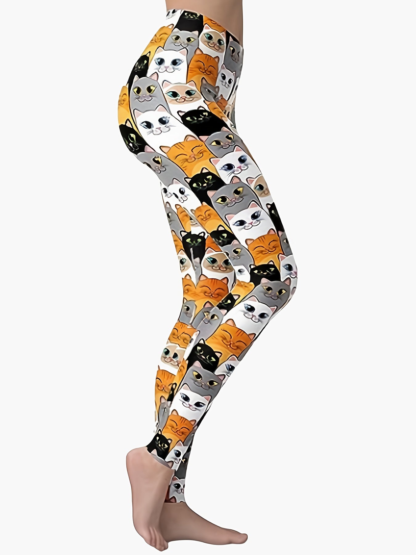 Cats Print Stretch Yoga Fitness Leggings