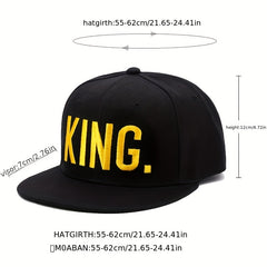 King And Queen 3D Embroidered Snapback Caps Hip Hop Style Hats