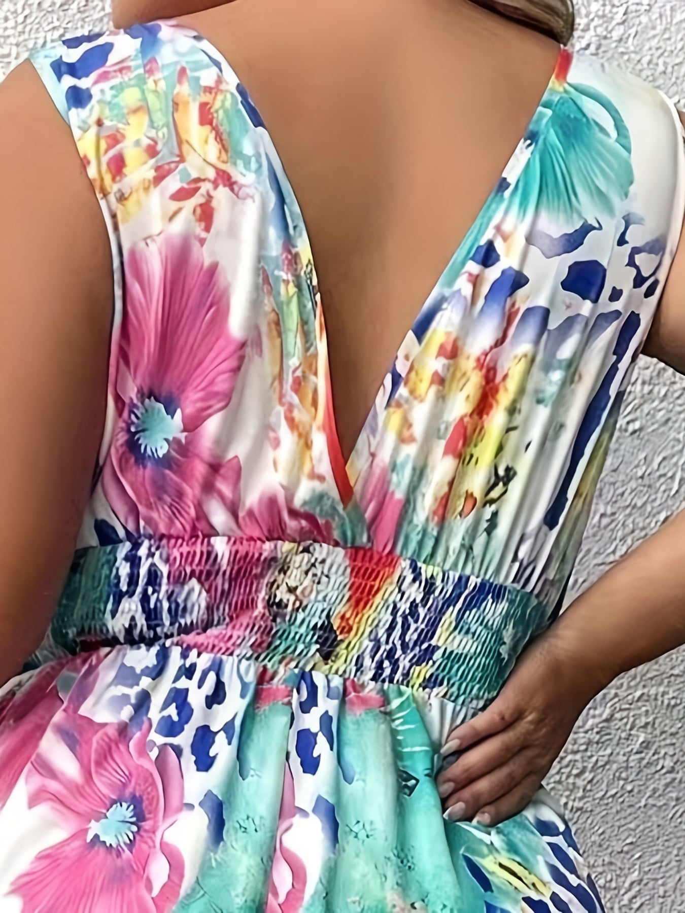 Leopard & Floral Print Maxi Tank Dress