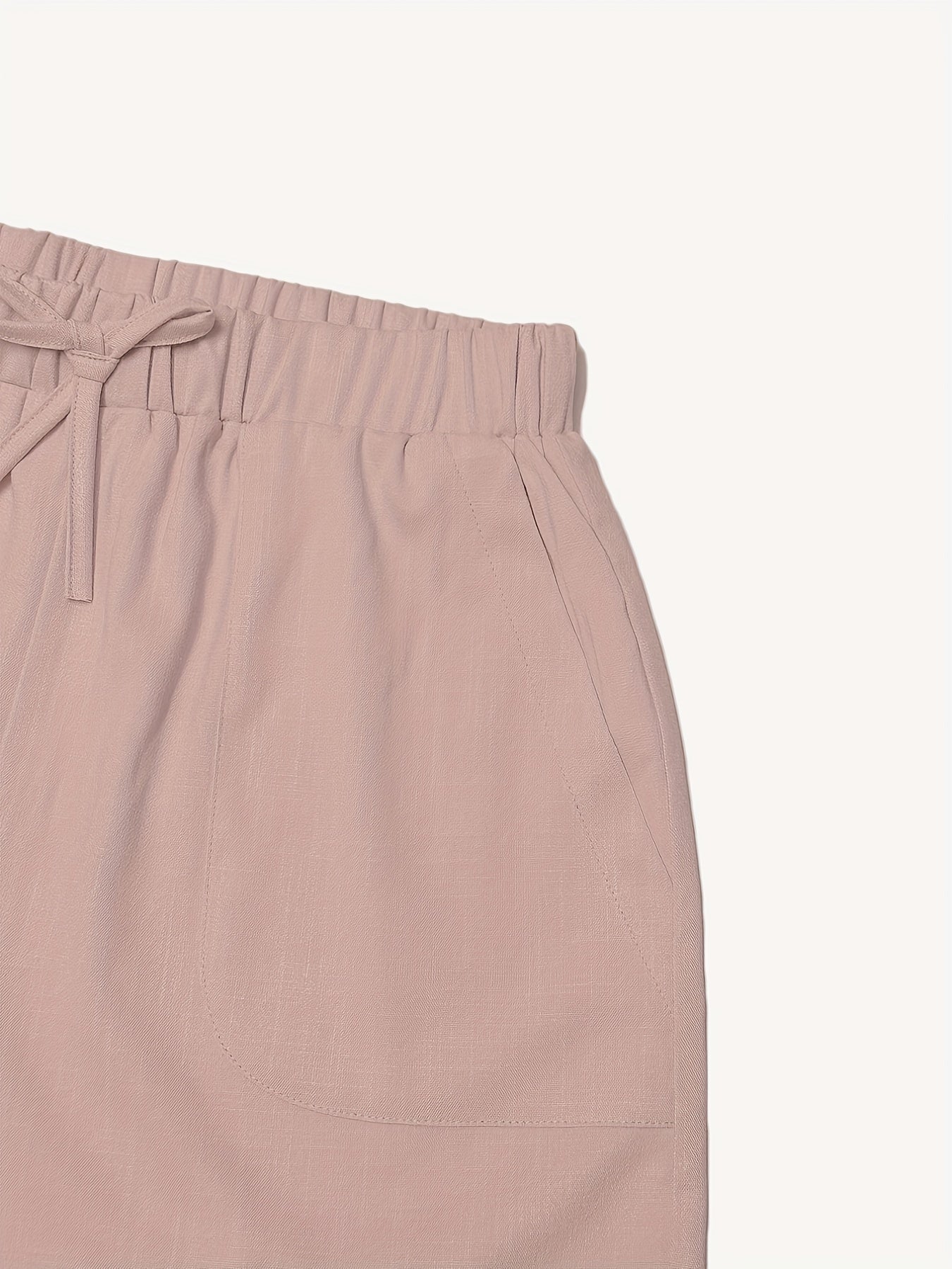 Dual Pockets Drawstring Shorts Solid for Spring & Summer