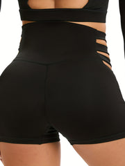 Sexy Women's Activewear Waist Hollow Out Yoga Shorts