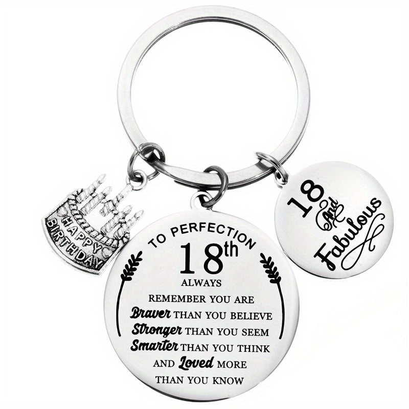 18th Birthday Keychain Stainless Steel Creative Accessory Boys Girls