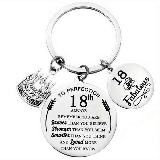 18th Birthday Keychain Stainless Steel Creative Accessory Boys Girls