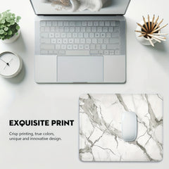 Grey Marble Mouse Pad with Stitched Edges
