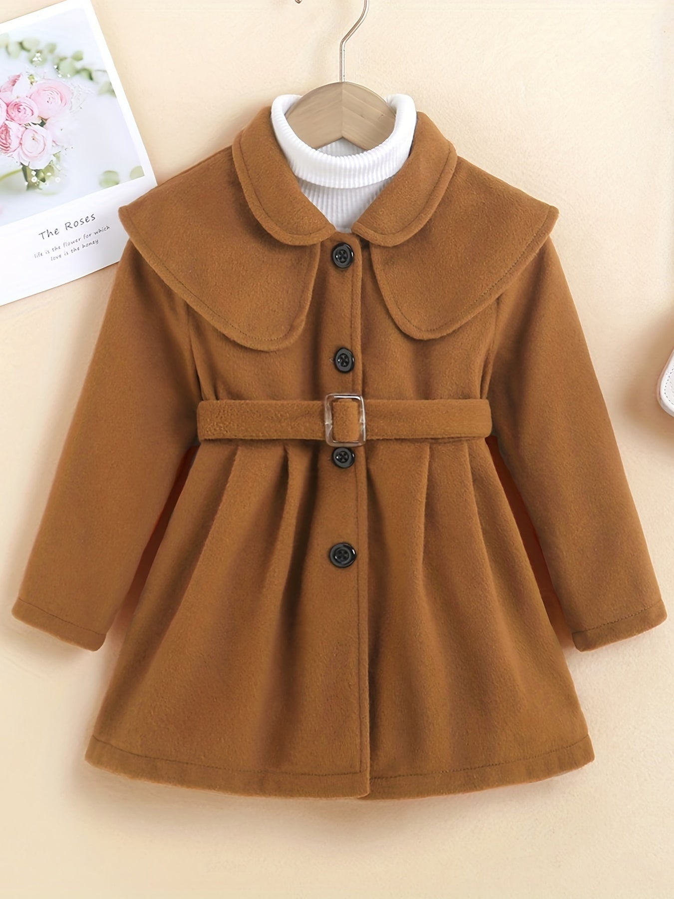 Girls Button Down Overcoat for Spring Fall Winter