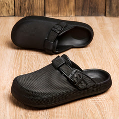 Men's Adjustable Buckle Clogs Non Slip Casual Slippers