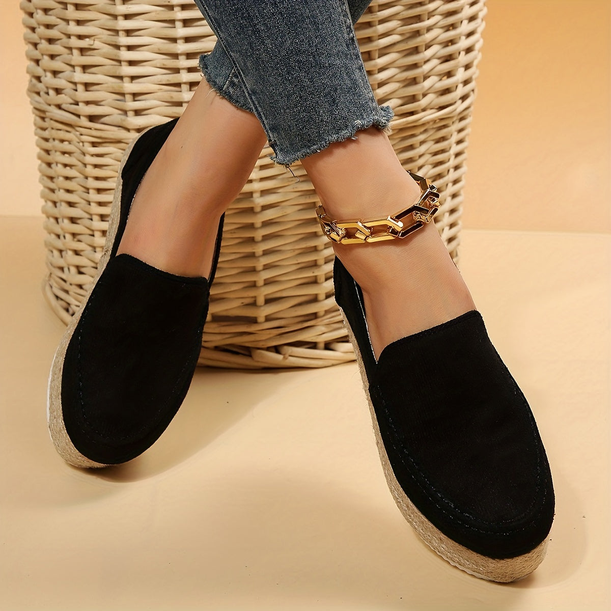 Women's Platform Espadrille Loafers Slip On Shoes Casual Walking Shoes