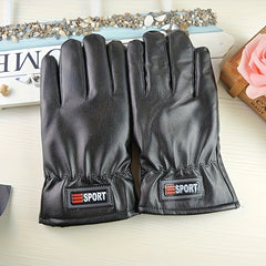 Winter PU Leather Touch Screen Gloves for Motorcycle Riding