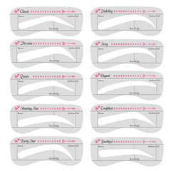 10Pcs Eyebrow Stencils Kit Professional Portable Shaping Stencils