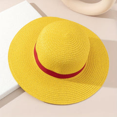 Straw Hat Breathable Wide Brim Sun Protection Bucket Hat