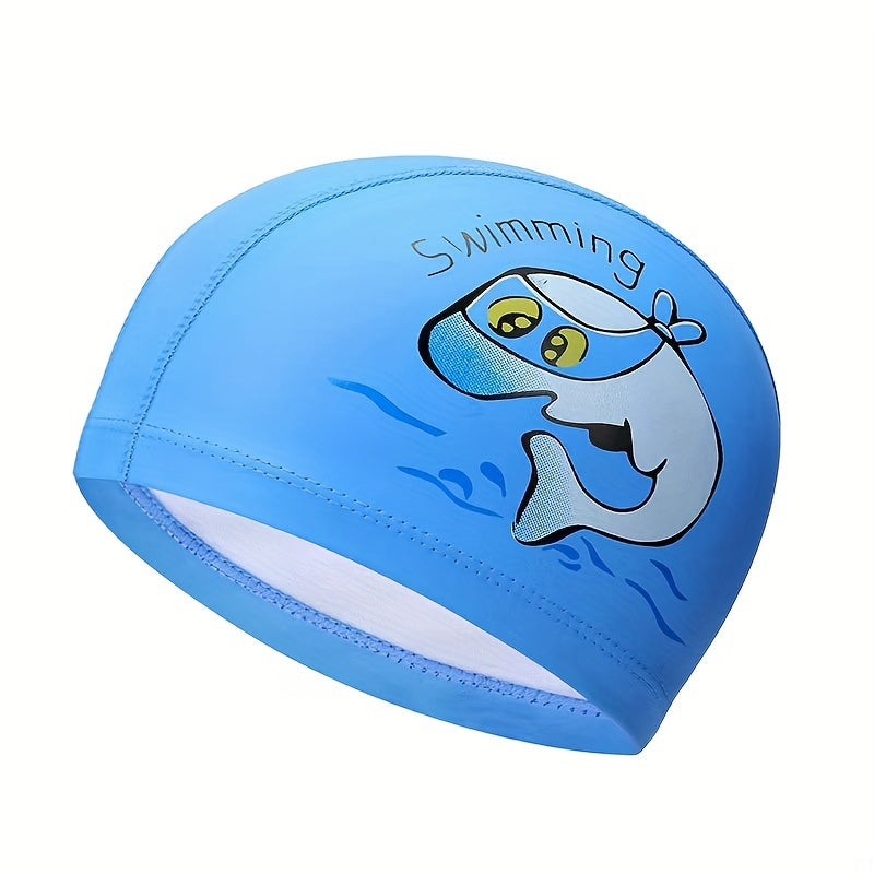 Kids Cartoon Animal Print Waterproof Swimming Cap for Boys & Girls
