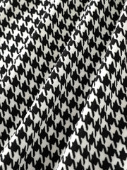 Kid Girl Cable Knit Houndstooth Long Sleeve Dress