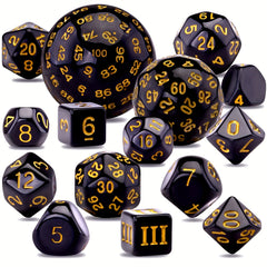 15pcs Polyhedral Dice Set With Flannelette Drawstring Storage Bag