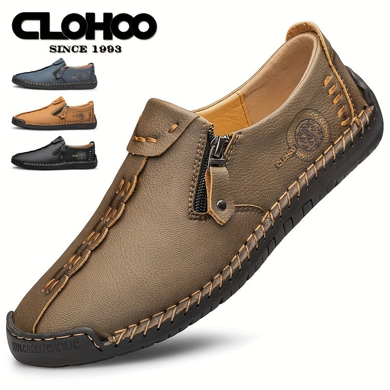 Men's Zipper Loafers Non Slip Casual Shoes