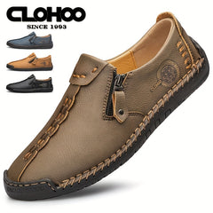 Men's Zipper Loafers Non Slip Casual Shoes