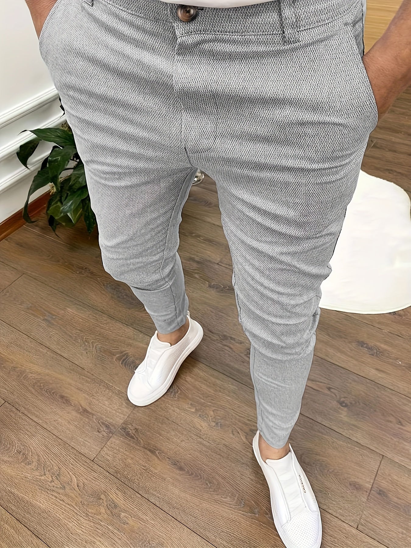 Men s Vintage Style Slim Fit Dress Pants for Business Party
