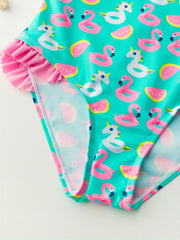 Girl's Flamingo Tankini Swimwear for Beach Vacation