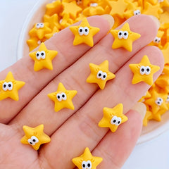 10pcs 11mm Resin Mini Stars for Scrapbooking & Crafting