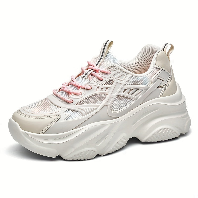 Women's Mesh Platform Sports Shoes Breathable Low Top Sneakers