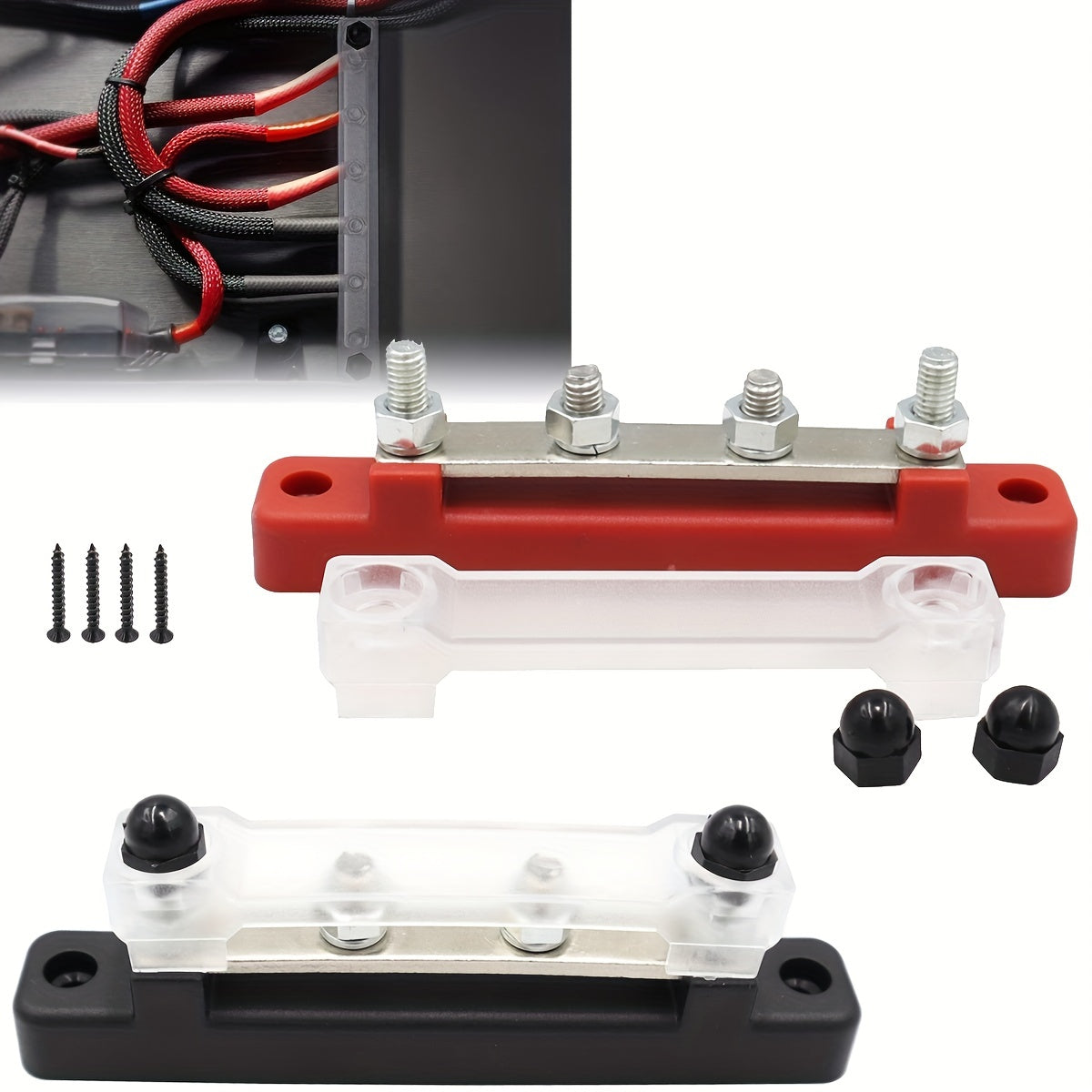 12-48V 150A Terminal Bus Bar Ground Power Distribution Terminal Block Bus Bar