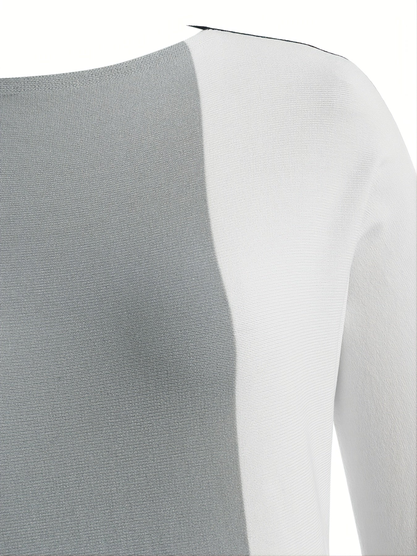 Colorblock Batwing Sleeve Sweater Plus Size Long Sleeve Round Neck Sweater