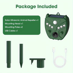 Ultrasonic Animal Repellent Outdoor Cat Dog Deer Chipmunk Repeller