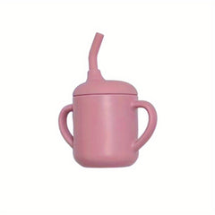 Eco Friendly Silicone Toddler Cups - Spill Proof Sippy Cup with Straw Lid
