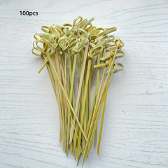 100pcs Bamboo Stick String Fruit Fork Cocktail Tomato Stick