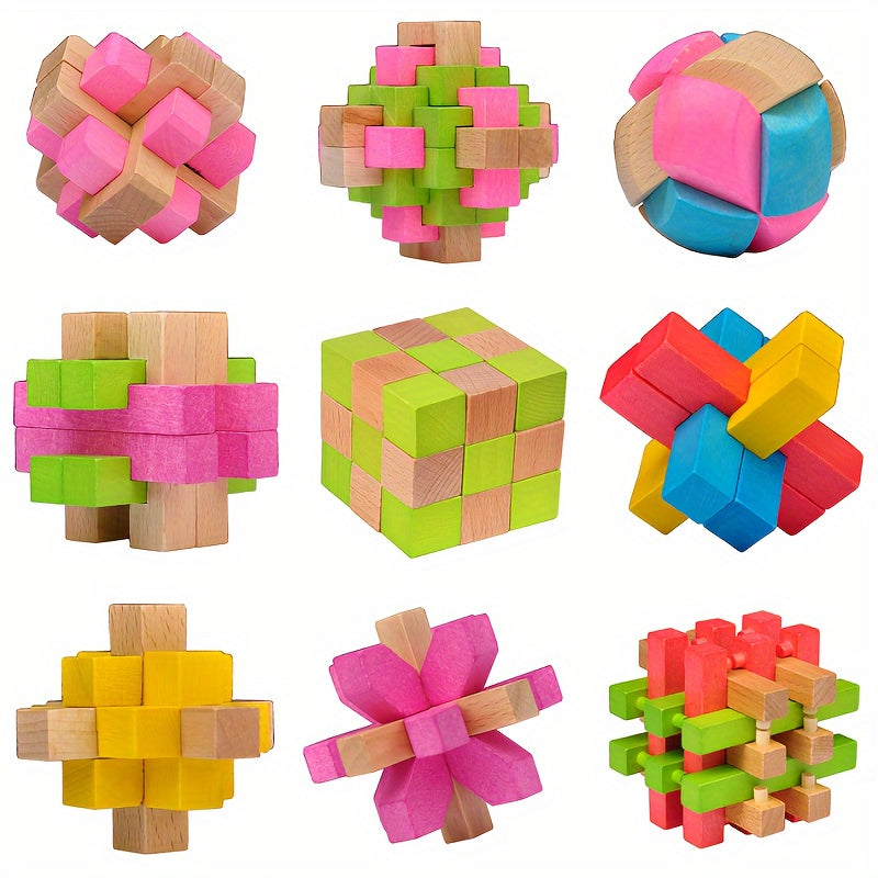 Wooden Puzzle Toys Kongming Locks Luban Locks Football 24 Locks 6 Tong