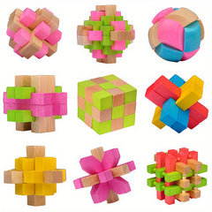 Wooden Puzzle Toys Kongming Locks Luban Locks Football 24 Locks 6 Tong