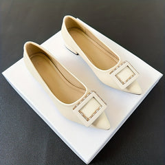 Women's Buckle Decor Slip-On Chunky Heel Shoes