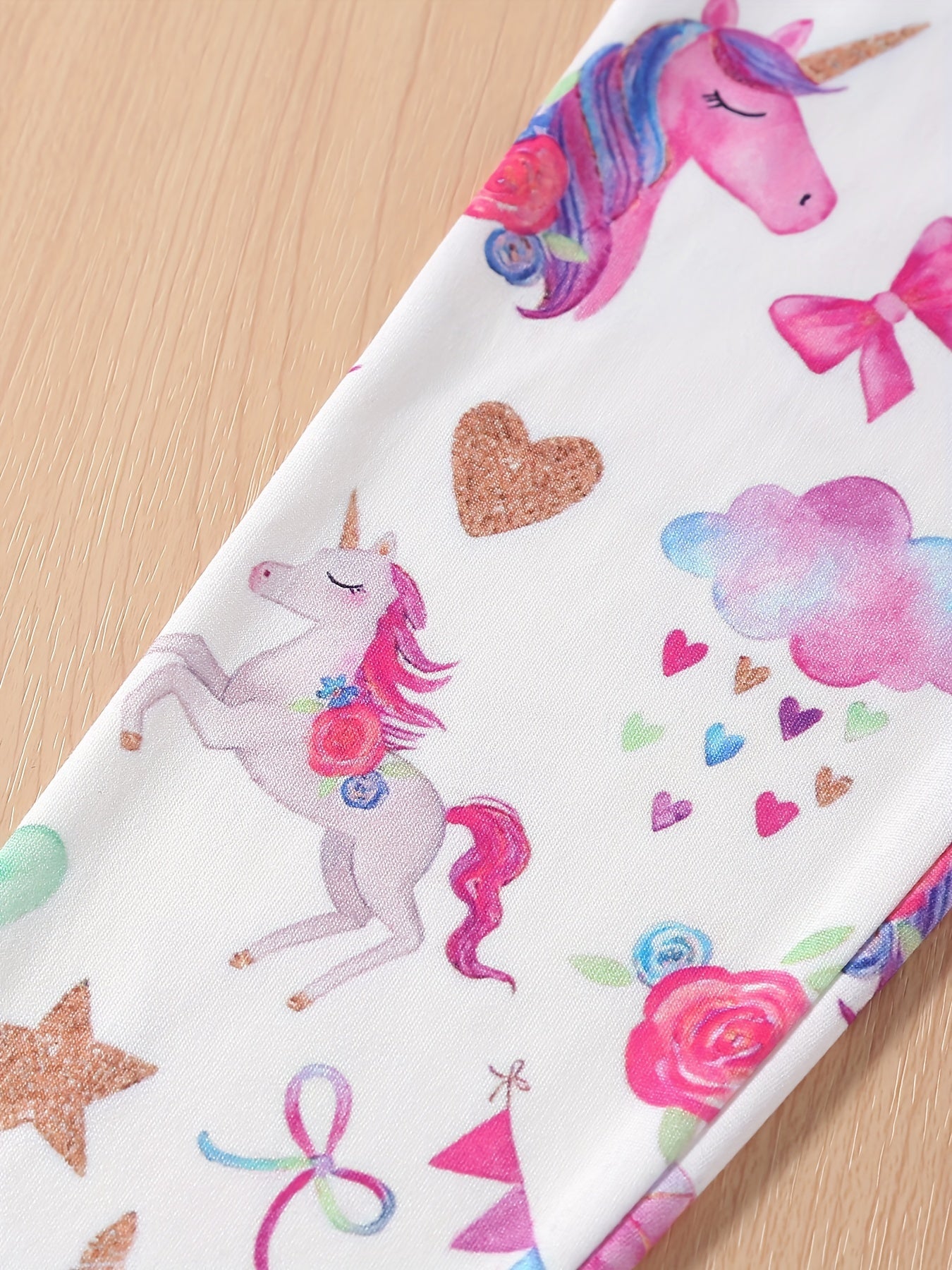 Girls' Unicorn & Stretchy Athletic Leggings Kids Elastic Waist Ankle Pants