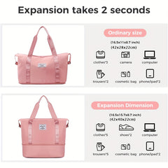 30L Travel Duffel Bag Lightweight Shoulder Bag With Shoes Compartment
