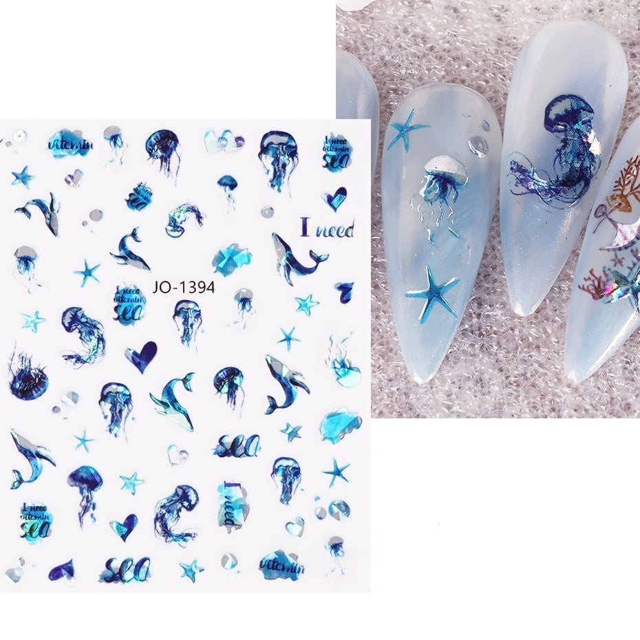 Whale Jellyfish Nail Art Stickers Nail Stickers Nail Art Supplies