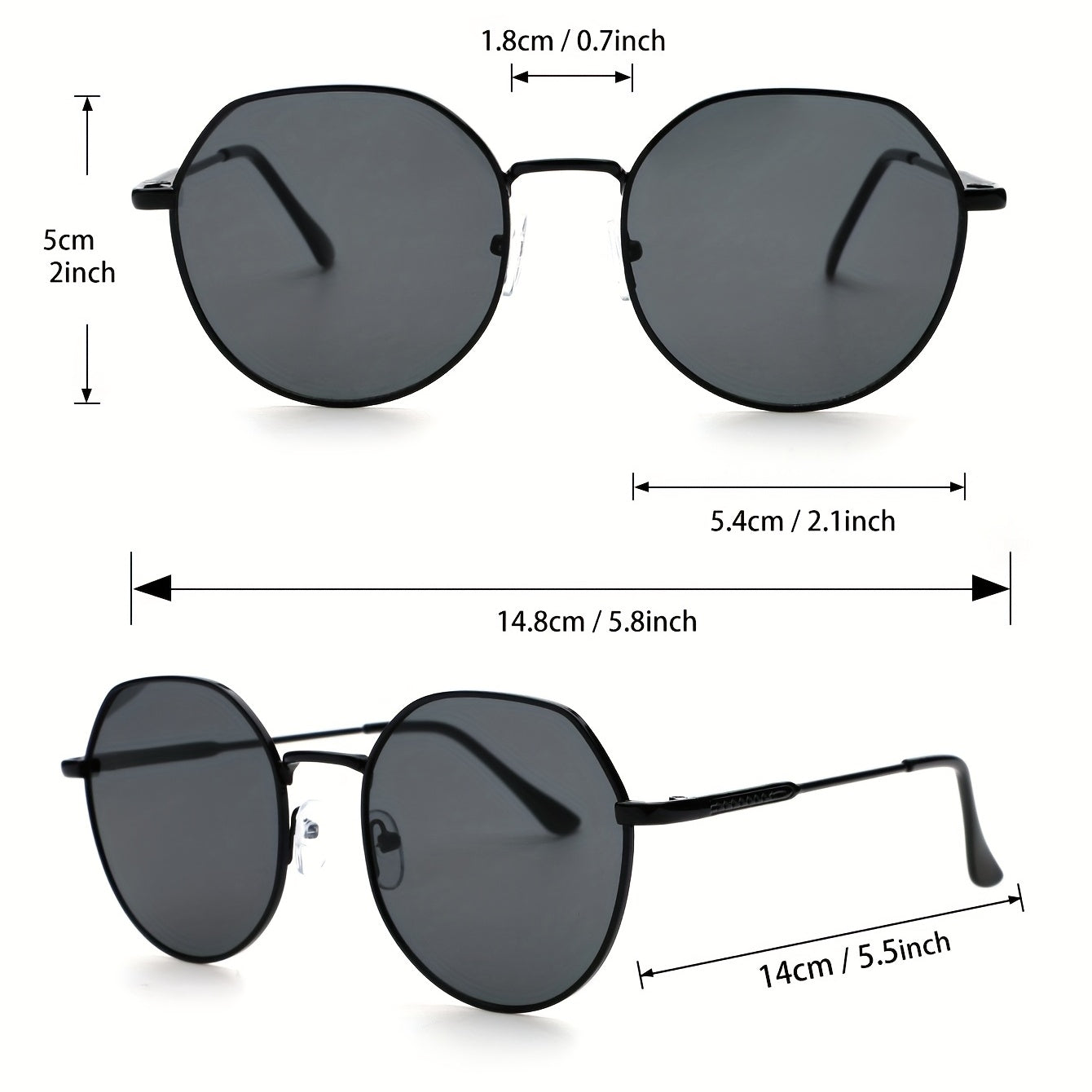 3 Pairs Round Metal Sunglasses UV400 Sun Shades