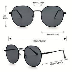 3 Pairs Round Metal Sunglasses UV400 Sun Shades