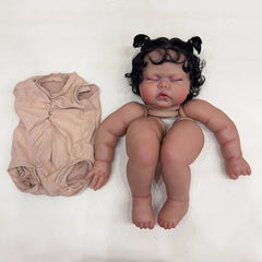 23 Inch Unfinished Hand Rooted Hair Doll Kit with Dark Brown Skin Tone