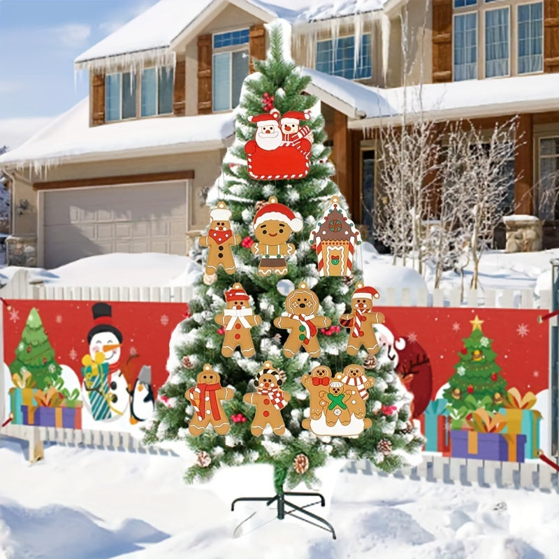 36pcs Gingerbread House Christmas Tree Ornaments Holiday Decoration