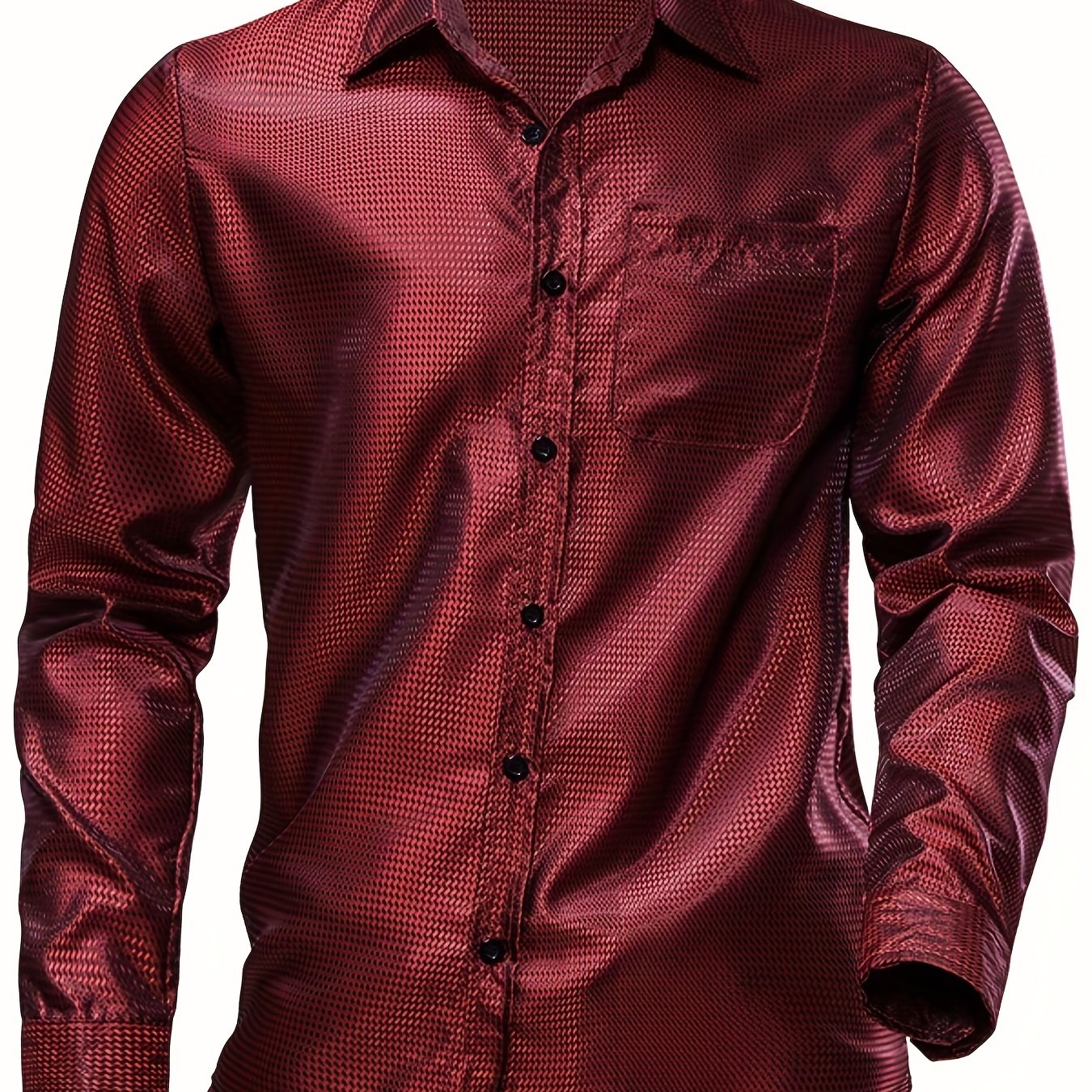 Men's Sexy Style Casual Shirt Turn Down Collar Long Sleeves Clubwear
