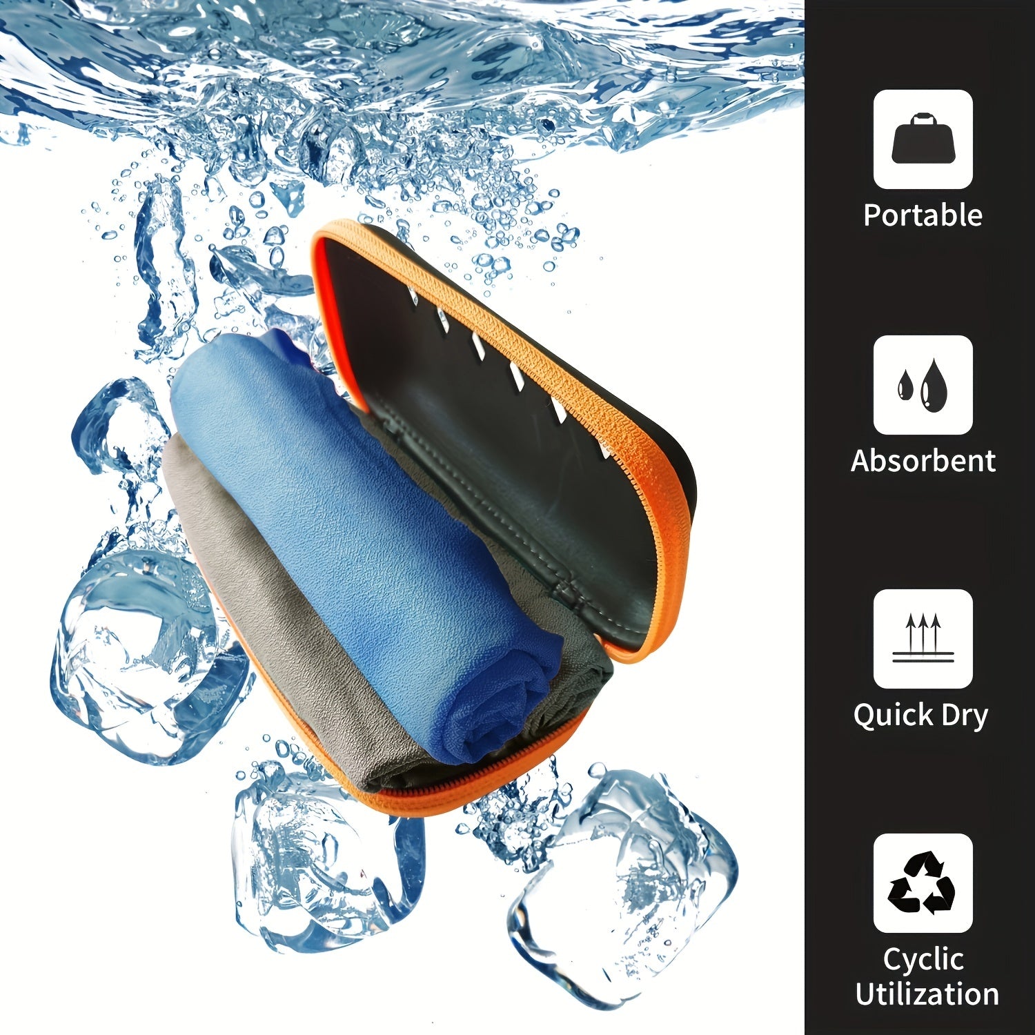 3 Pack Microfiber Towels Box Absorbent Portable Hair Drying Towel
