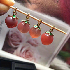 Southern Red Agate Peach Pendant Necklace Earrings Bracelet DIY Jewelry