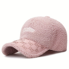Winter Lamb Wool Thickened Hat Casual Versatile Baseball Cap for Women Men