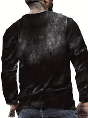 Skull 3D Print Men's Long Sleeve Graphic T-shirt for Autumn