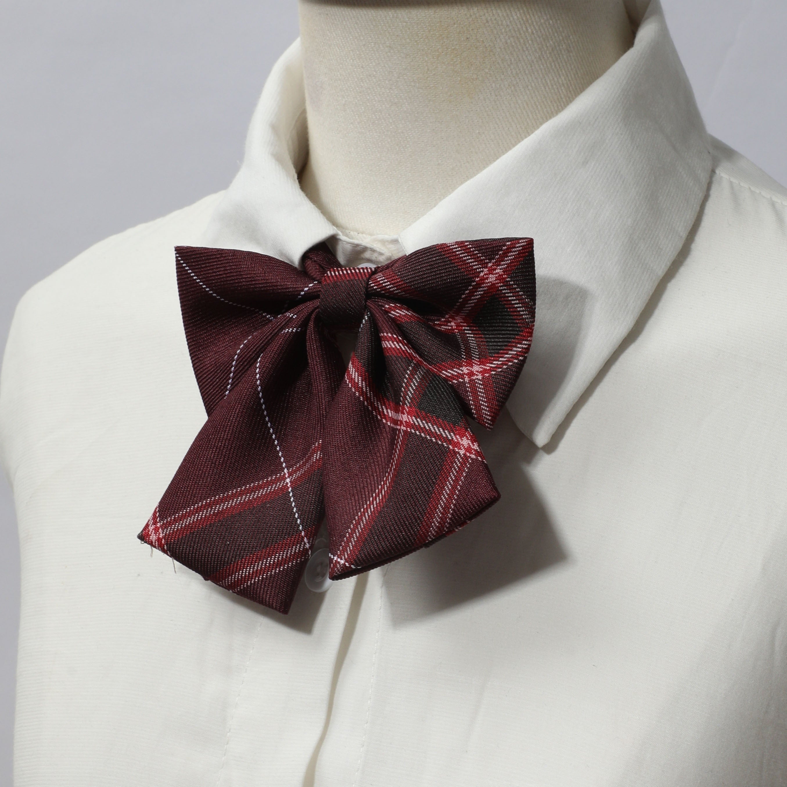 Red Striped Bow Tie Classic Neck Tie College Style Adjustable Bow Tie